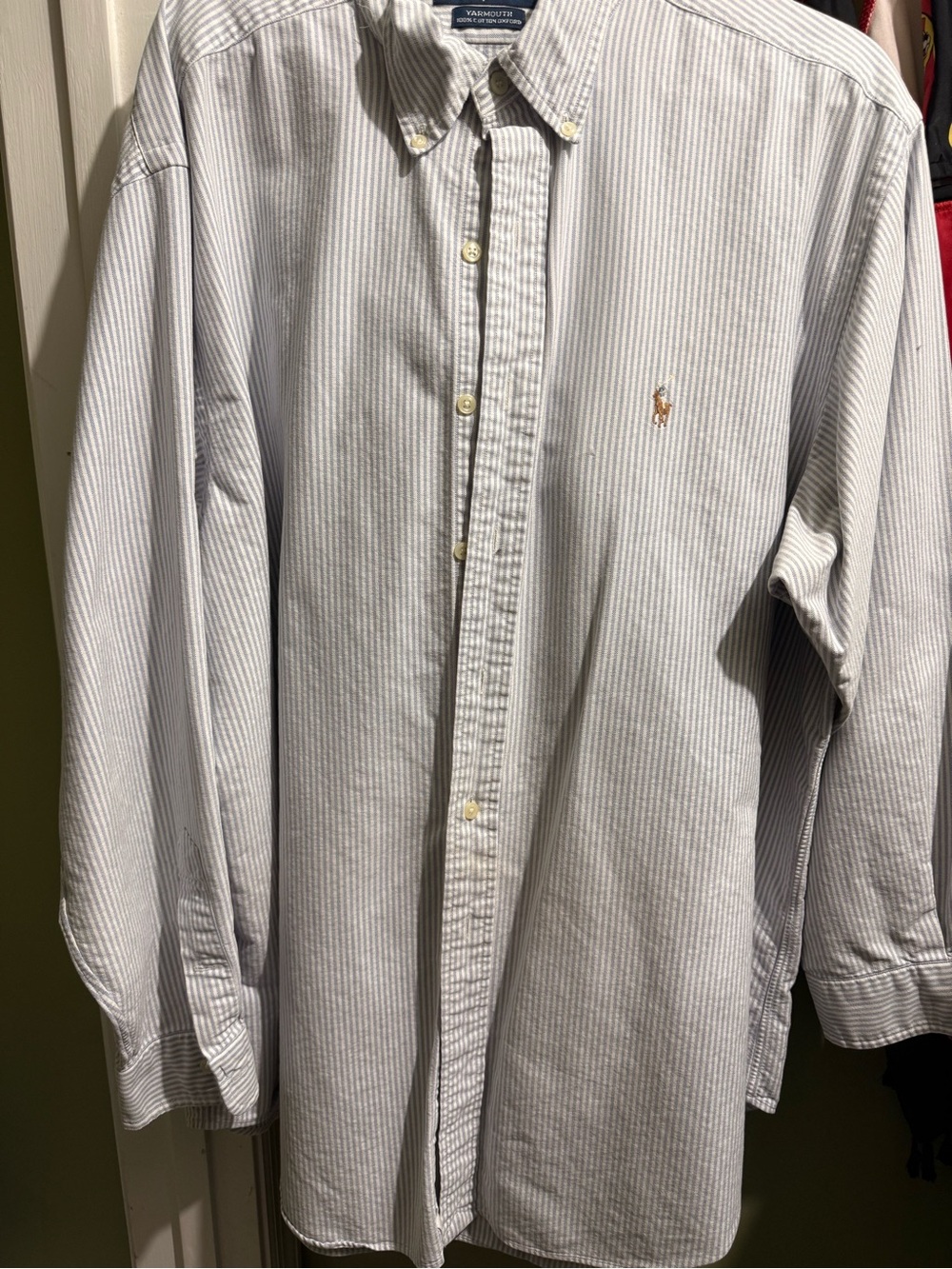 Polo by Ralph Lauren White and Blue Pinstripe Button-Down Shirt